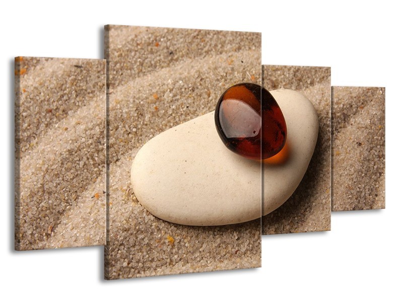 Canvas schilderij Spa | Oranje, Crème, Wit | 160x90cm 4Luik