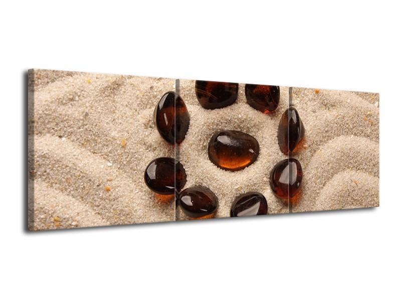Canvas schilderij Spa | Oranje, Crème, Bruin | 120x40cm 3Luik