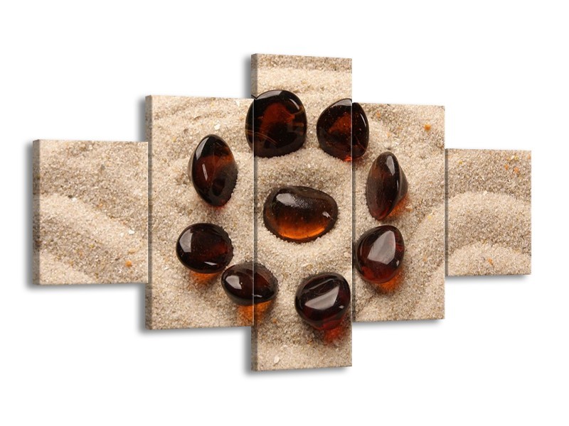 Glas schilderij Spa | Oranje, Crème, Bruin | 125x70cm 5Luik