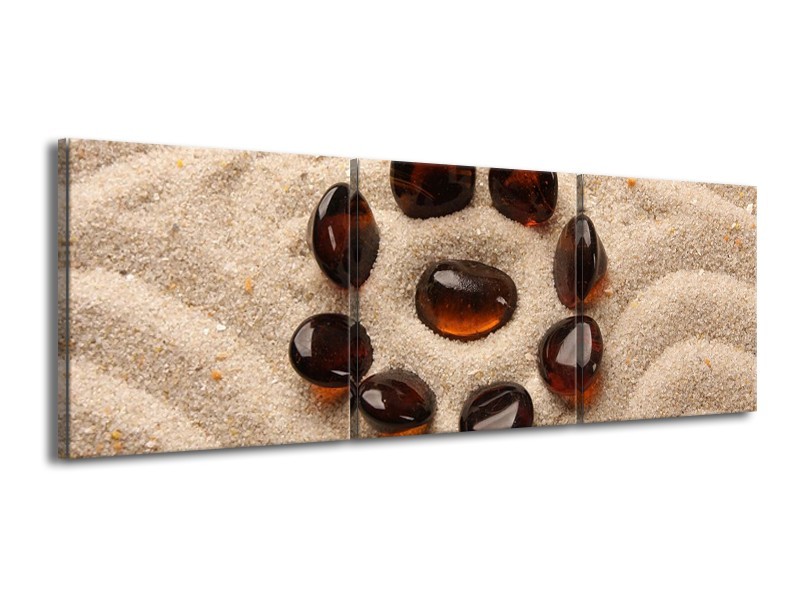 Canvas schilderij Spa | Oranje, Crème, Bruin | 150x50cm 3Luik
