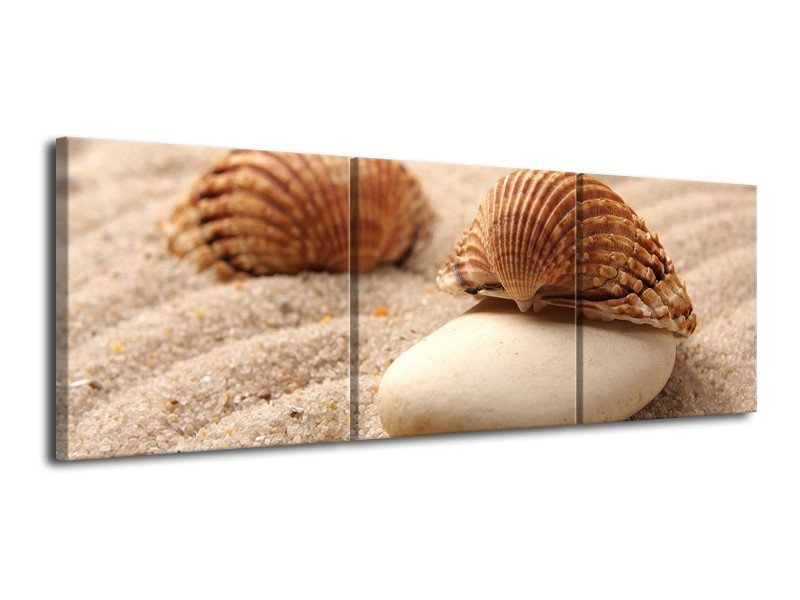 Canvas schilderij Spa | Bruin, Crème | 120x40cm 3Luik