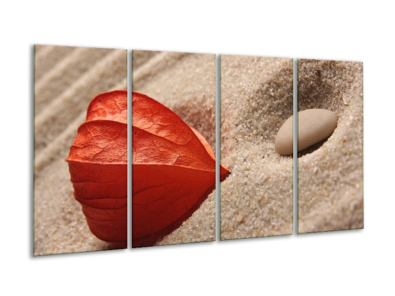 Canvas schilderij Spa | Bruin, Crème, Rood | 160x80cm 4Luik