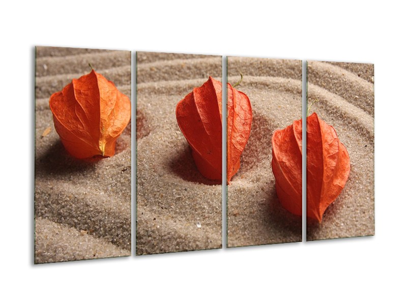 Canvas schilderij Spa | Bruin, Crème, Rood | 160x80cm 4Luik