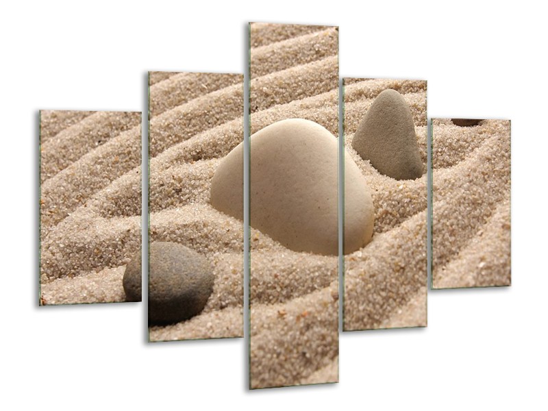 Glas schilderij Spa | Bruin, Crème | 100x70cm 5Luik