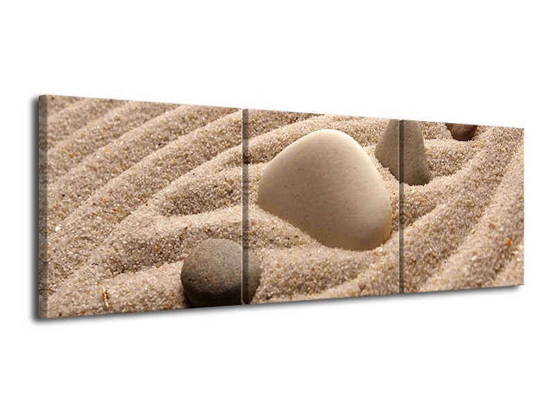 Canvas schilderij Spa | Bruin, Crème | 120x40cm 3Luik