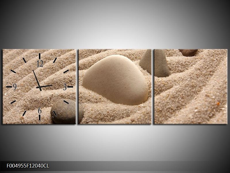 Klok schilderij Spa | Bruin, Crème | 120x40cm 3Luik