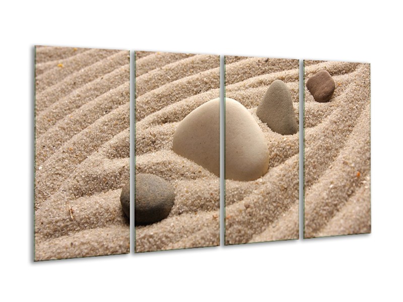 Canvas schilderij Spa | Bruin, Crème | 160x80cm 4Luik