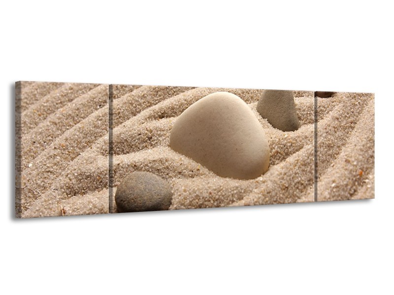 Canvas schilderij Spa | Bruin, Crème | 170x50cm 3Luik