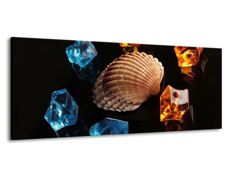 Canvas schilderij Spa | Oranje, Blauw, Bruin | 145x58cm 1Luik
