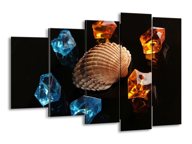 Canvas schilderij Spa | Oranje, Blauw, Bruin | 150x100cm 5Luik