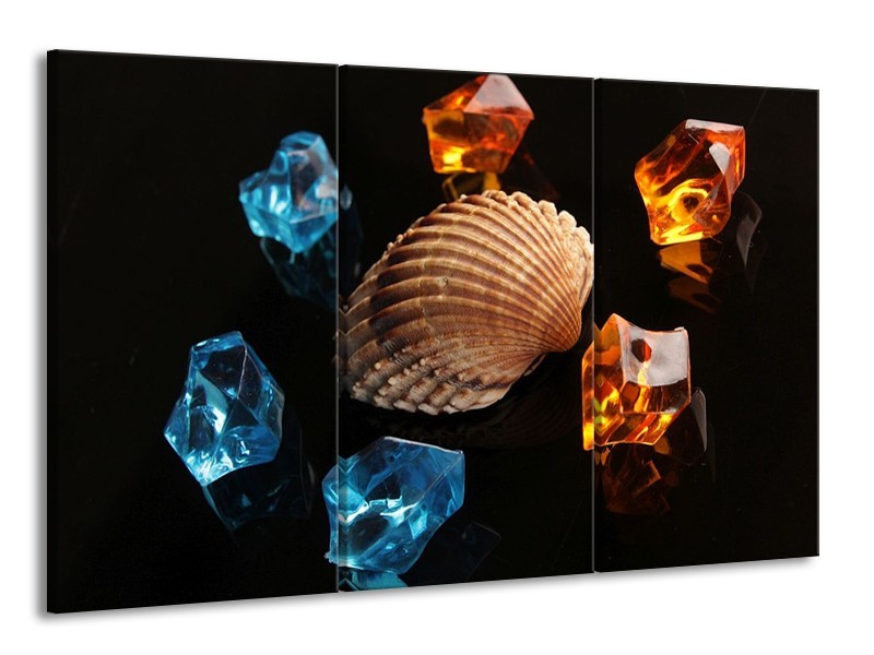 Canvas schilderij Spa | Oranje, Blauw, Bruin | 165x100cm 3Luik