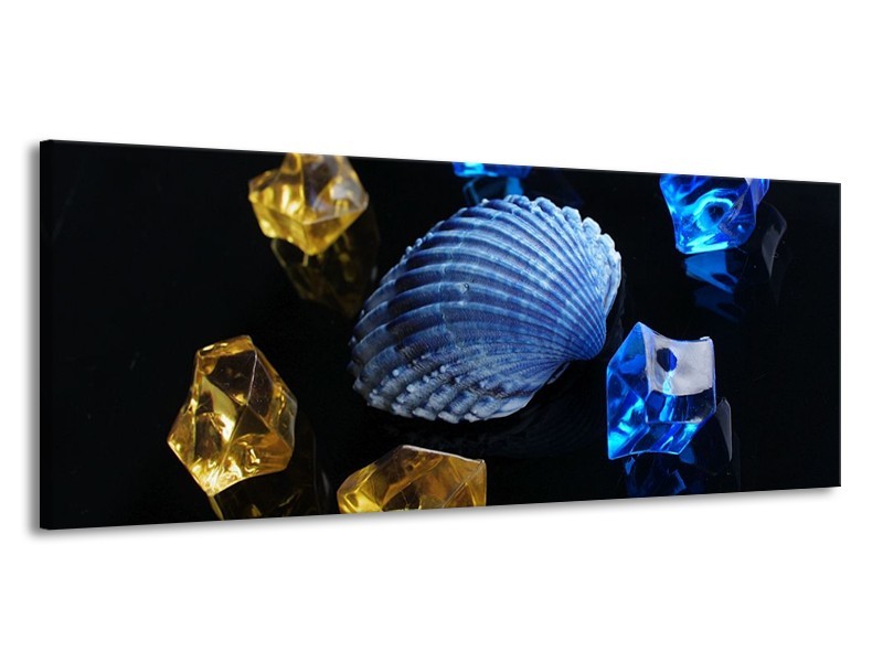 Canvas schilderij Spa | Blauw, Geel, Zwart | 145x58cm 1Luik