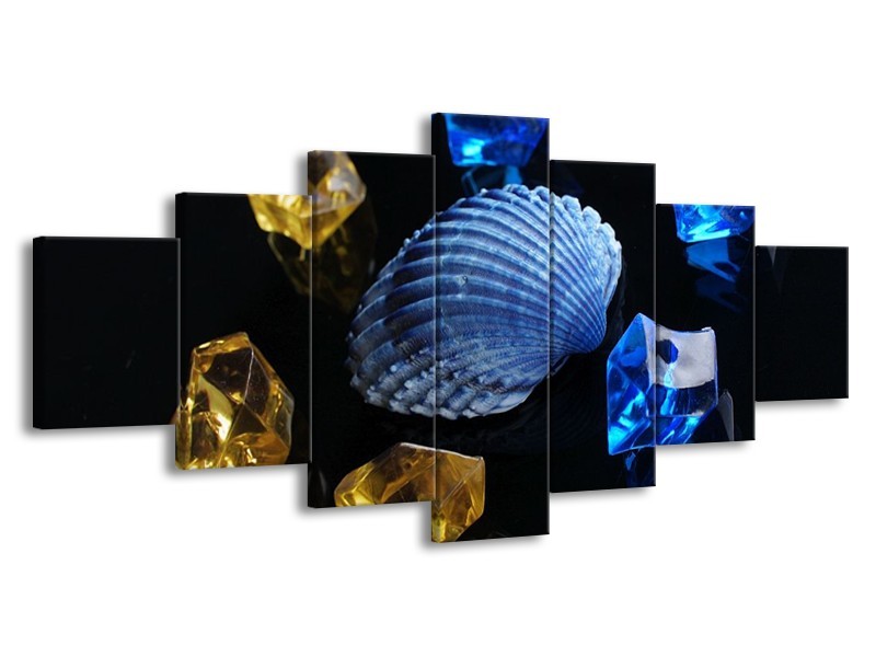 Glas schilderij Spa | Blauw, Geel, Zwart | 210x100cm 7Luik