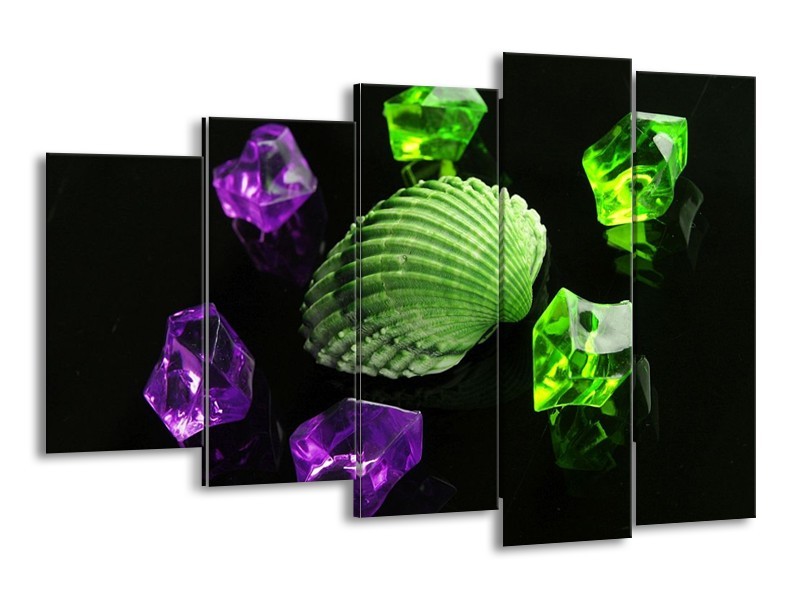 Canvas schilderij Spa | Groen, Paars, Zwart | 150x100cm 5Luik