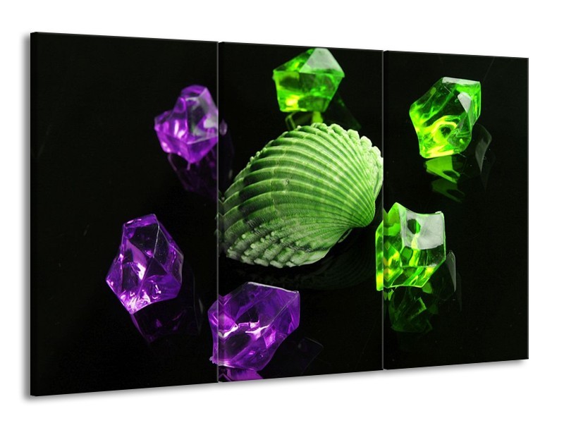 Canvas schilderij Spa | Groen, Paars, Zwart | 165x100cm 3Luik