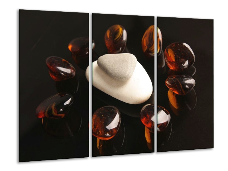 Canvas schilderij Spa | Bruin, Zwart, Wit | 120x80cm 3Luik