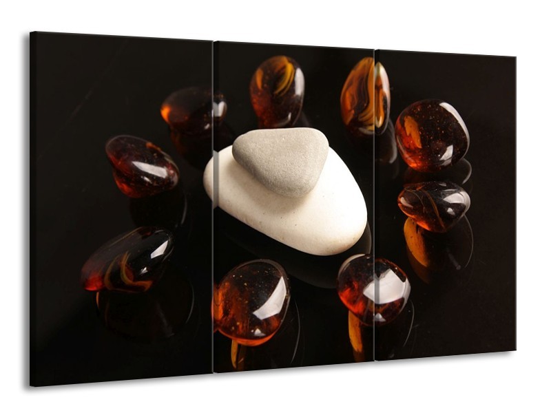 Canvas schilderij Spa | Bruin, Zwart, Wit | 165x100cm 3Luik