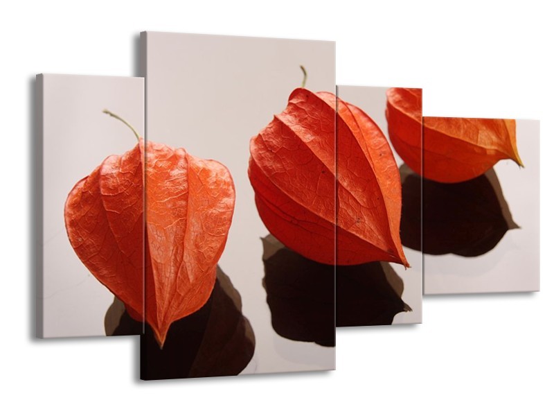 Glas schilderij Spa | Oranje, Grijs, Bruin | 120x75cm 4Luik