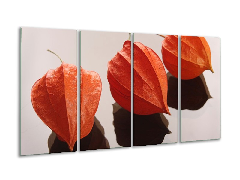 Canvas schilderij Spa | Oranje, Grijs, Bruin | 160x80cm 4Luik