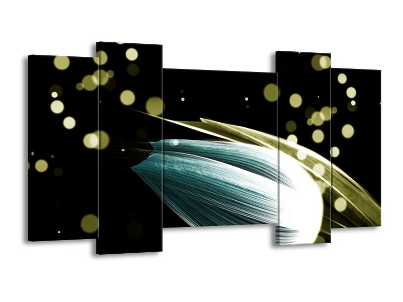 Canvas schilderij Tulp | Blauw, Zwart | 120x65 5Luik