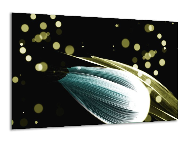 Canvas schilderij Tulp | Blauw, Zwart | 120x70cm 1Luik