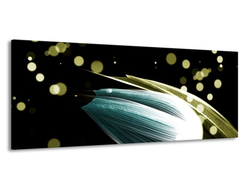 Canvas schilderij Tulp | Blauw, Zwart | 145x58cm 1Luik