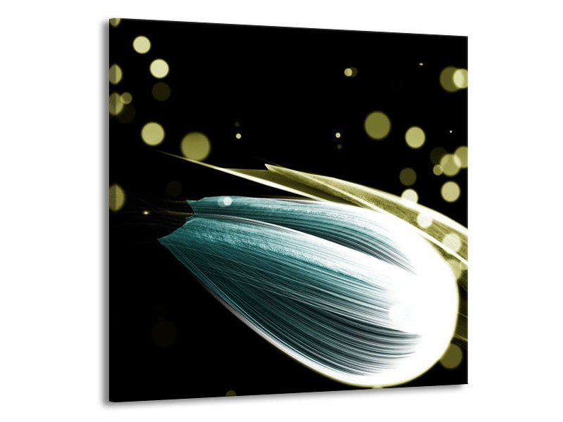 Canvas schilderij Tulp | Blauw, Zwart | 70x70cm 1Luik