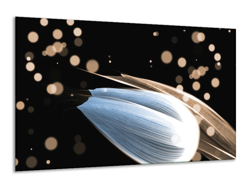 Canvas schilderij Tulp | Blauw, Zwart | 120x70cm 1Luik