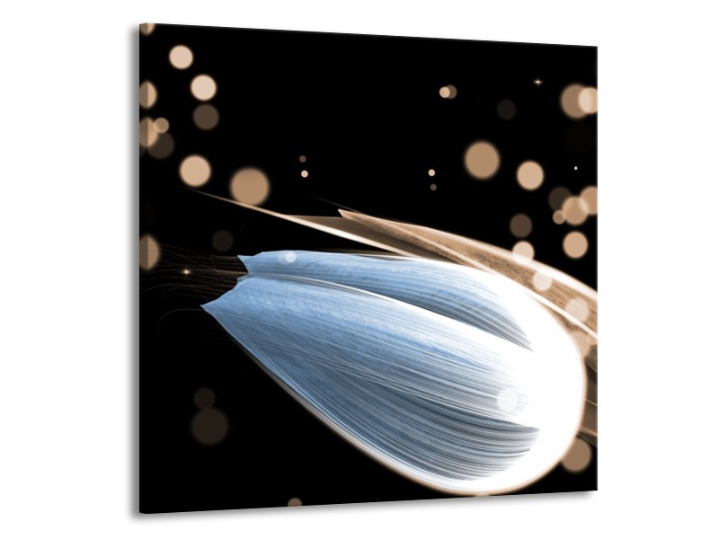 Canvas schilderij Tulp | Blauw, Zwart | 70x70cm 1Luik
