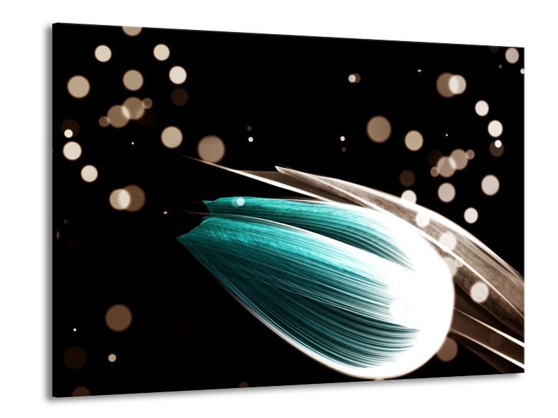 Canvas schilderij Tulp | Blauw, Zwart | 100x70cm 1Luik