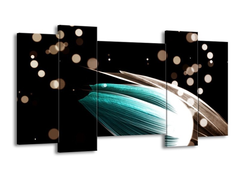 Canvas schilderij Tulp | Blauw, Zwart | 120x65 5Luik