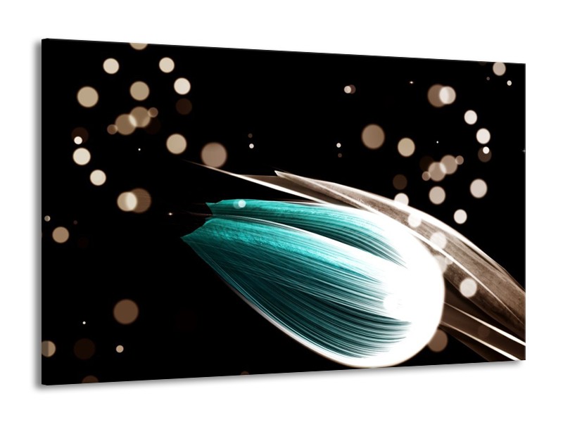 Canvas schilderij Tulp | Blauw, Zwart | 140x90cm 1Luik