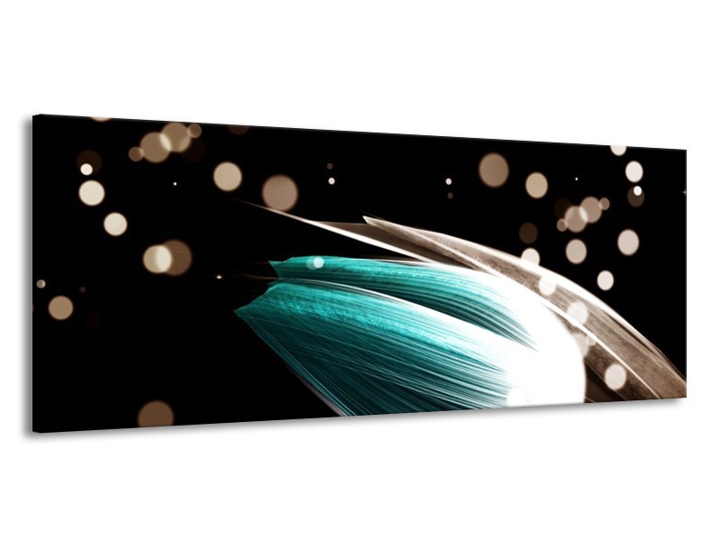 Canvas schilderij Tulp | Blauw, Zwart | 145x58cm 1Luik