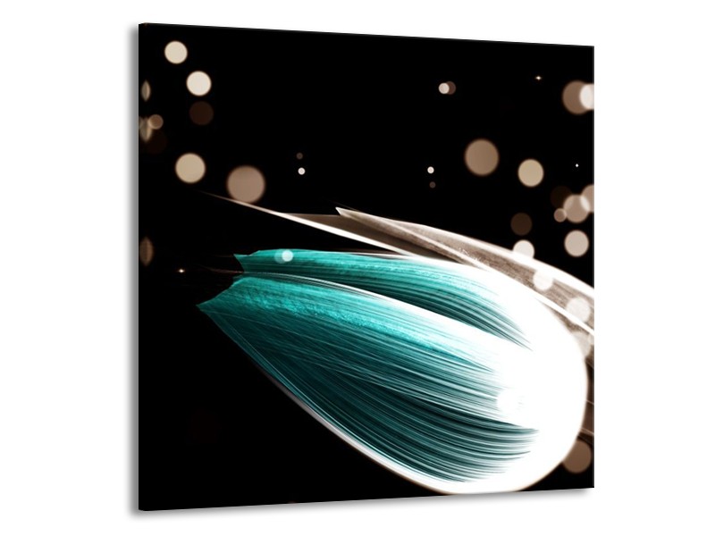 Canvas schilderij Tulp | Blauw, Zwart | 50x50cm 1Luik