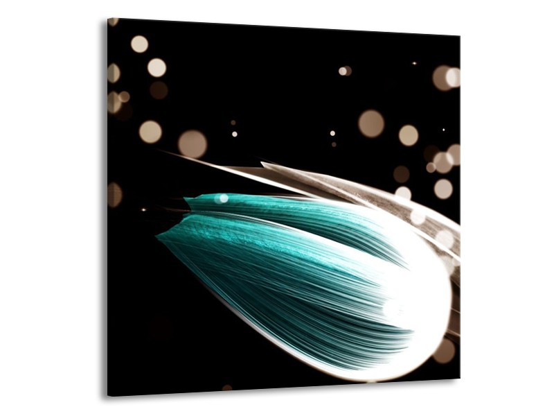 Canvas schilderij Tulp | Blauw, Zwart | 70x70cm 1Luik