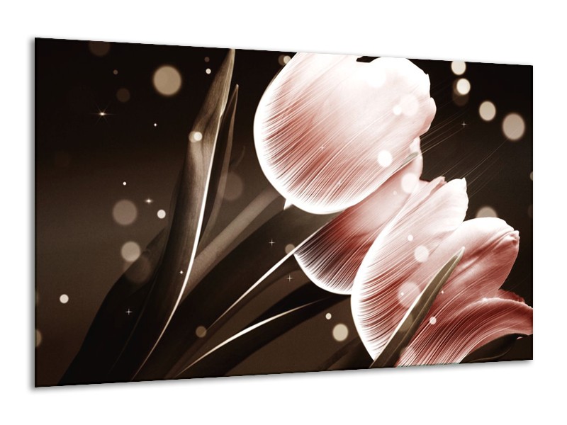 Canvas schilderij Tulp | Bruin, Zwart | 120x70cm 1Luik