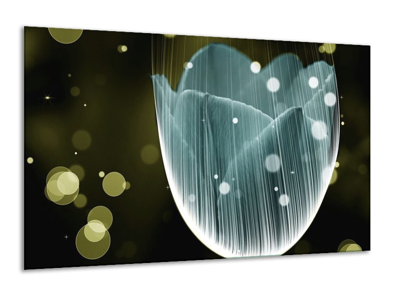 Canvas schilderij Tulp | Blauw, Grijs | 120x70cm 1Luik