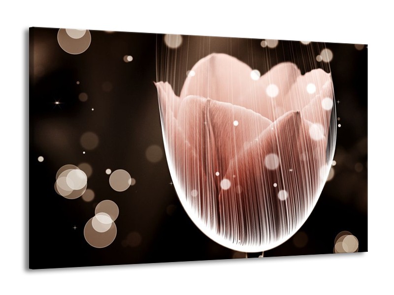 Canvas schilderij Tulp | Bruin, Zwart | 140x90cm 1Luik