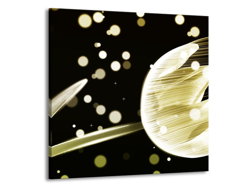 Canvas schilderij Tulp | Geel, Zwart | 50x50cm 1Luik