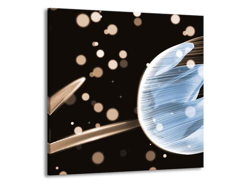 Canvas schilderij Tulp | Blauw, Zwart | 50x50cm 1Luik