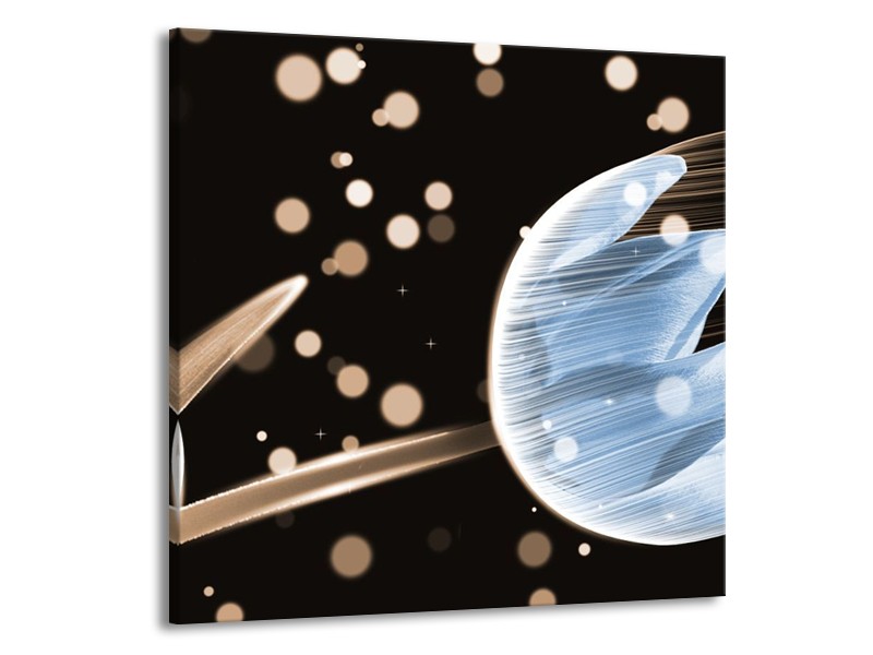 Canvas schilderij Tulp | Blauw, Zwart | 70x70cm 1Luik