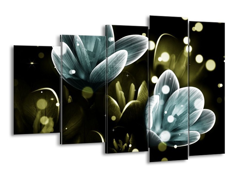 Glas schilderij Krokus | Blauw, Groen | 150x100cm 5Luik