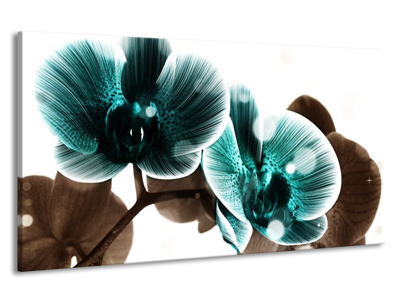 Canvas schilderij Orchidee | Groen, Wit | 190x100cm 1Luik