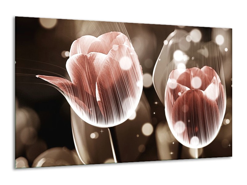 Canvas schilderij Tulp | Bruin, Grijs | 120x70cm 1Luik