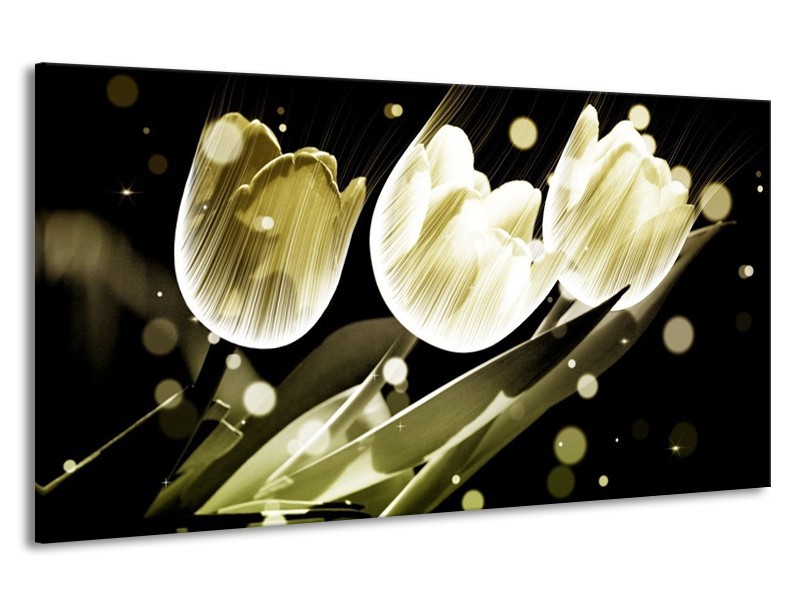 Canvas schilderij Tulp | Wit, Grijs | 190x100cm 1Luik