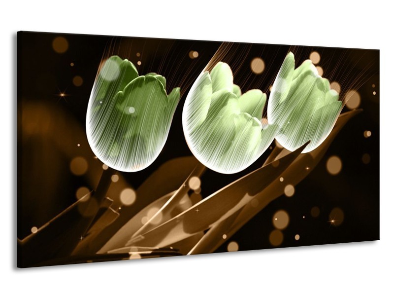 Canvas schilderij Tulp | Bruin, Groen | 190x100cm 1Luik