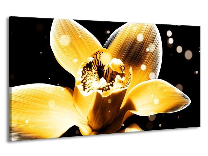 Canvas schilderij Bloem | Geel, Zwart | 190x100cm 1Luik