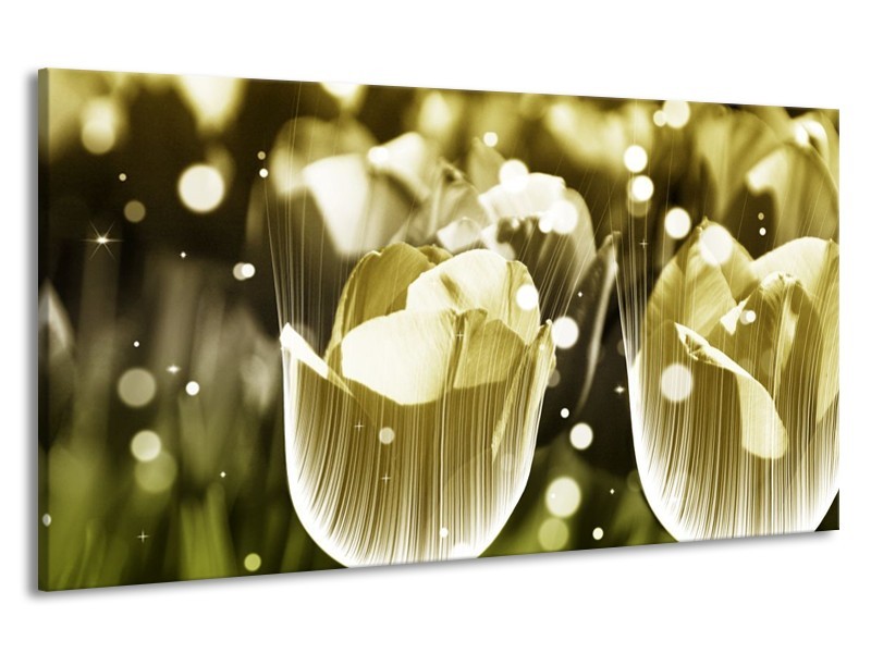 Canvas schilderij Tulp | Geel, Zwart | 190x100cm 1Luik