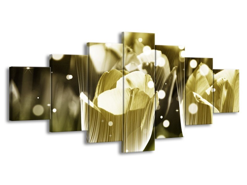 Glas schilderij Tulp | Geel, Zwart | 210x100cm 7Luik