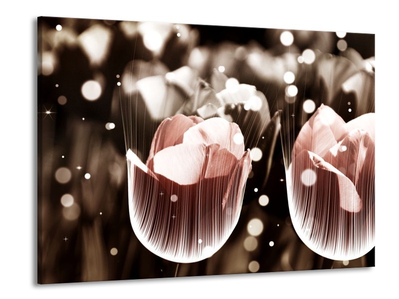 Canvas schilderij Tulp | Bruin, Grijs | 100x70cm 1Luik